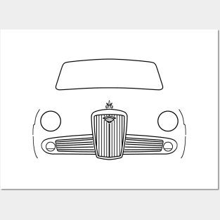 Wolseley 1500 classic 1960s British saloon car black outline graphic Posters and Art